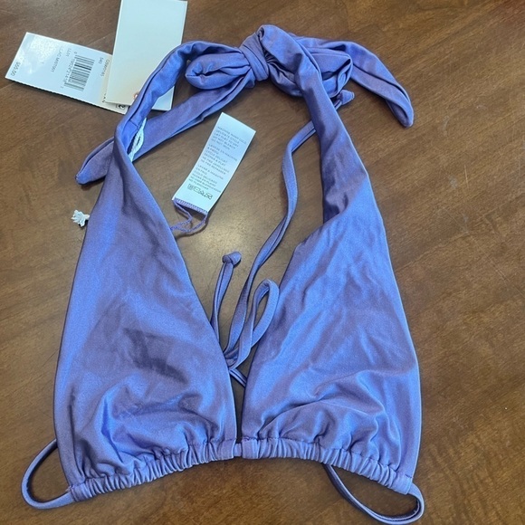 Good American Lilac Triangle Halter Swim Top Size 2 / M - Picture 2 of 4